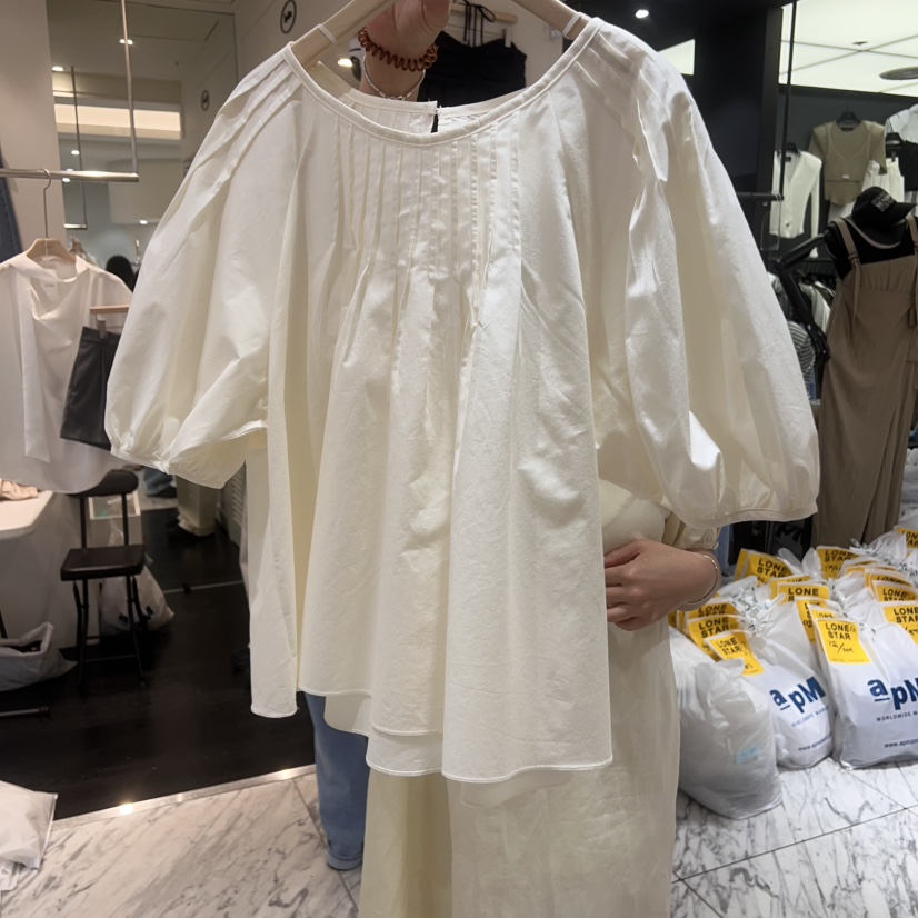FRILL直郵韓國代購㊣女裝新品休閑25春夏時尚人氣襯衫蕾絲衫FRILL襯衫/蕾絲衫