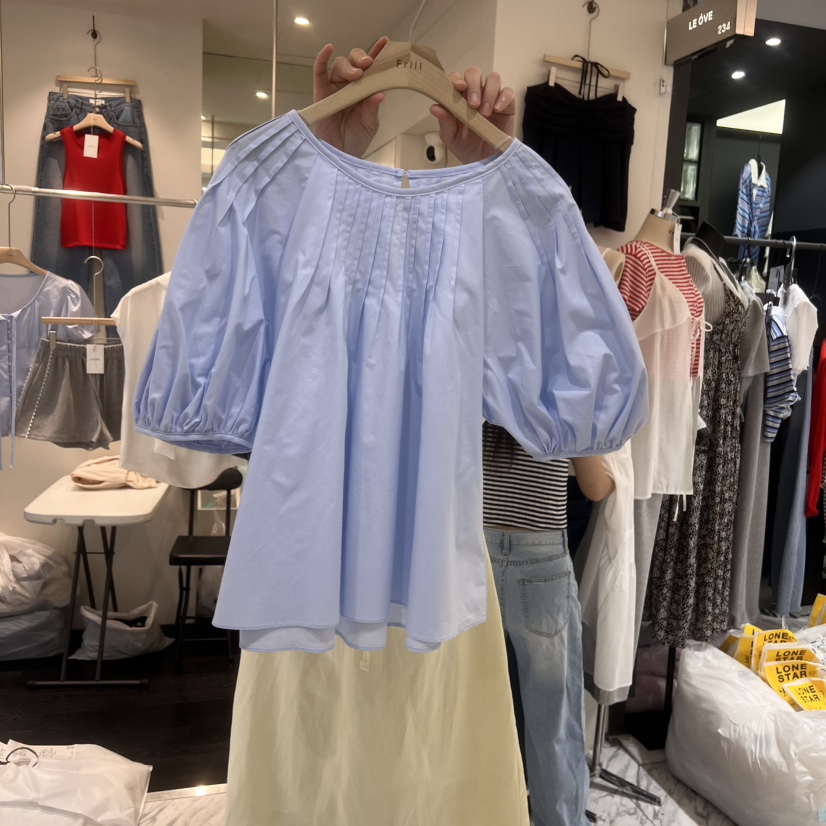 FRILL直郵韓國代購㊣女裝新品休閑25春夏時尚人氣襯衫蕾絲衫FRILL襯衫/蕾絲衫圖色2