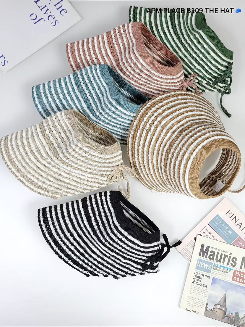 THE HAT-P韓國代購女裝新款推薦時尚真品25春夏帽子漁夫帽條紋THE HAT帽子