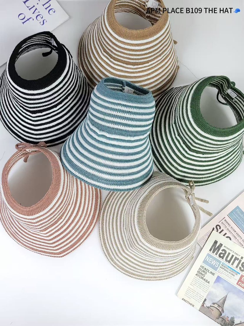 THE HAT-P韓國代購女裝新款推薦時尚真品25春夏帽子漁夫帽條紋THE HAT帽子
