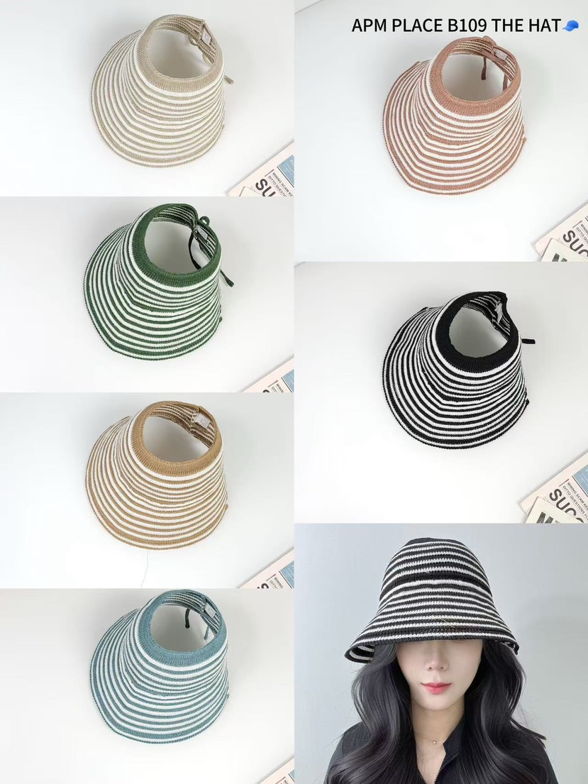 THE HAT-P韓國代購女裝新款推薦時尚真品25春夏帽子漁夫帽條紋THE HAT帽子