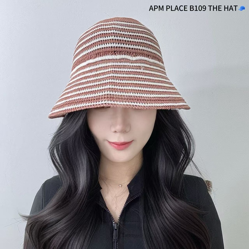 THE HAT-P韓國代購女裝新款推薦時尚真品25春夏帽子漁夫帽條紋THE HAT帽子