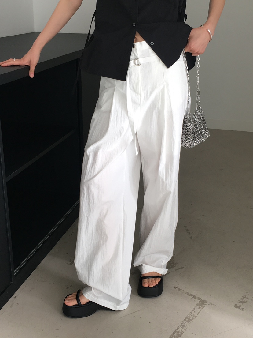 MONDAYMORING東大門代購女士新款25春夏人氣熱賣休閑褲含腰帶MONDAYMORING休閑褲