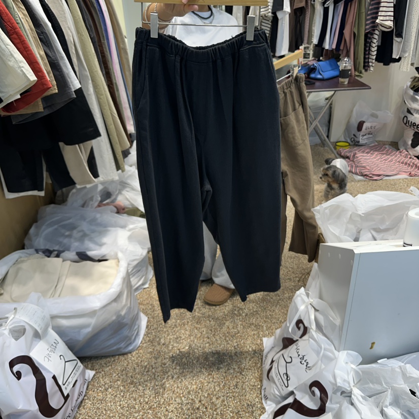 OTGEULY韓國代購女裝新品休閑時尚真品職業熱賣25春夏休閑褲亞麻OTGEULY/衣架牌休閑褲圖色3
