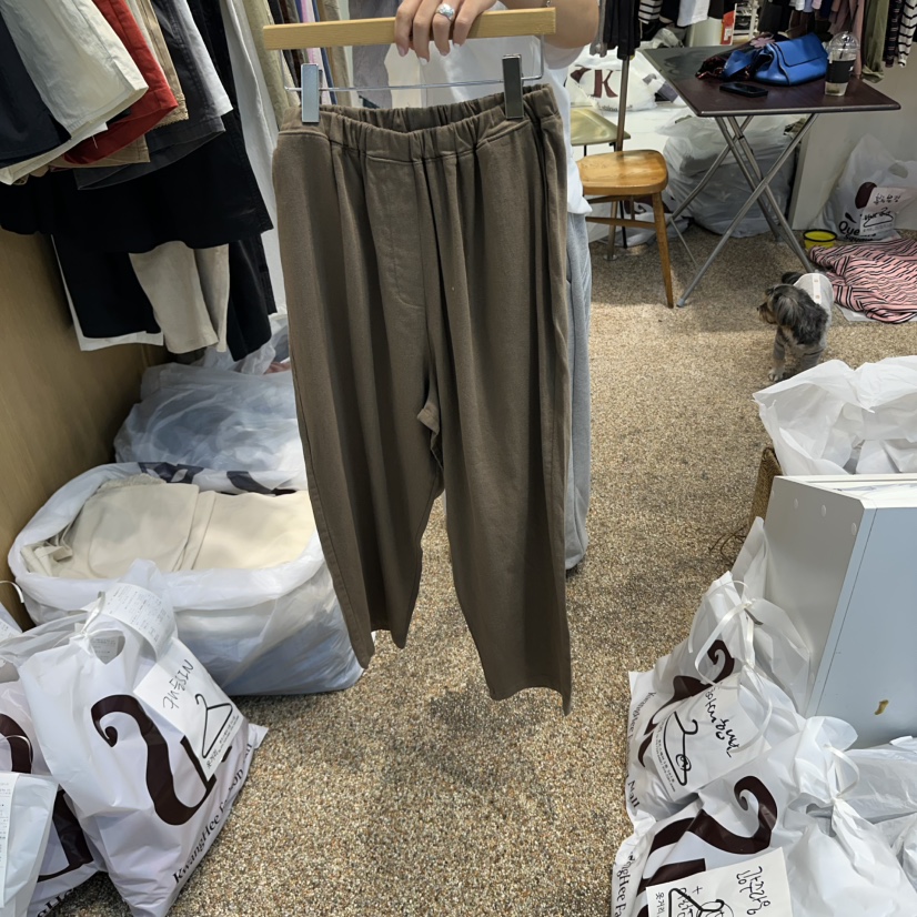 OTGEULY韓國代購女裝新品休閑時尚真品職業熱賣25春夏休閑褲亞麻OTGEULY/衣架牌休閑褲圖色4