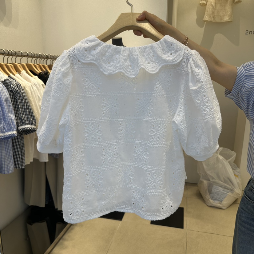 2nd B-S韓國代購女士新品人氣25春夏真品職業時尚襯衫蕾絲衫2nd B-S襯衫/蕾絲衫