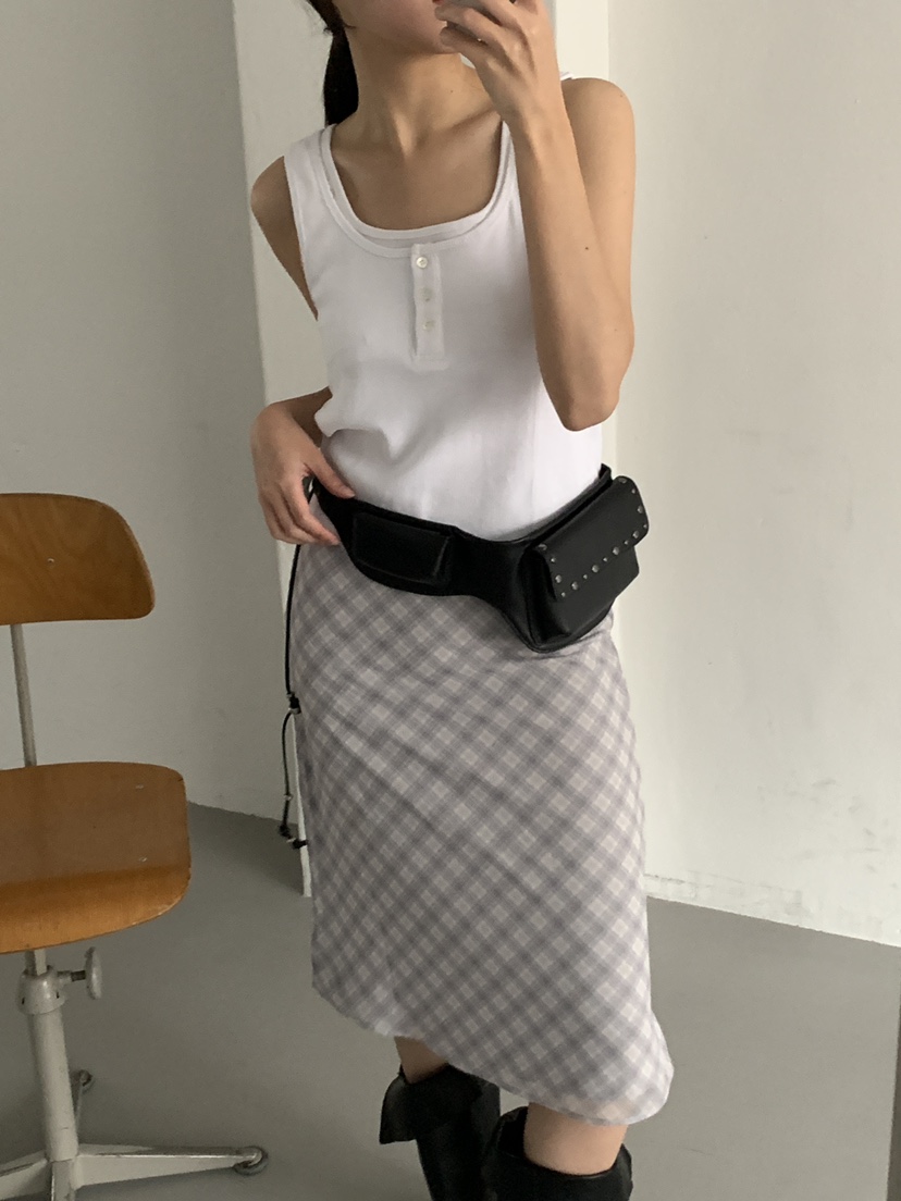 FAVE韓國直郵女士新品時尚休閑職業熱賣25春夏吊帶背心紐扣FAVOURITE吊帶/背心