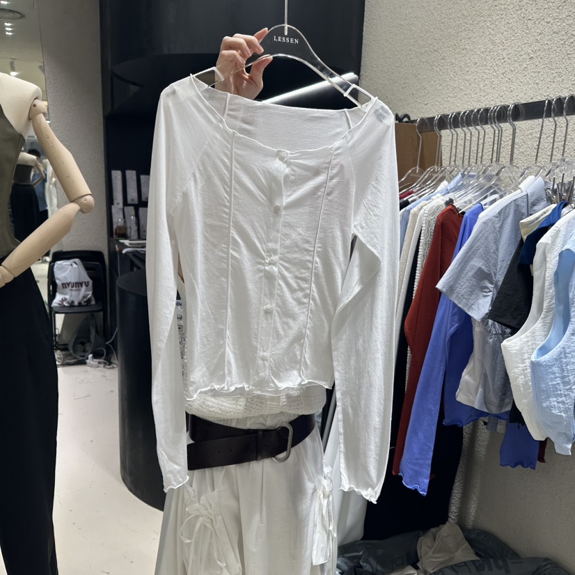 LESSEN東大門直郵女裝新品真品時尚休閑熱賣職業長袖T恤開衫LESSEN長袖T恤圖色2