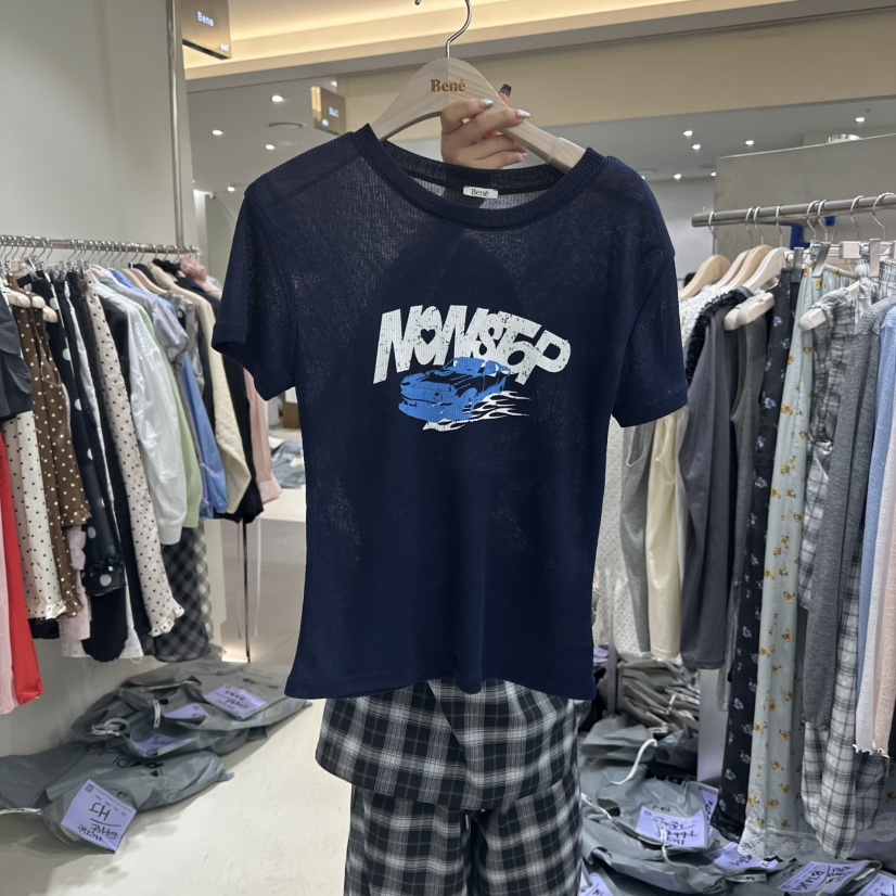 BENE東大門實拍女裝新品時尚推薦真品人氣熱賣25春夏職業T恤BENET恤圖色2