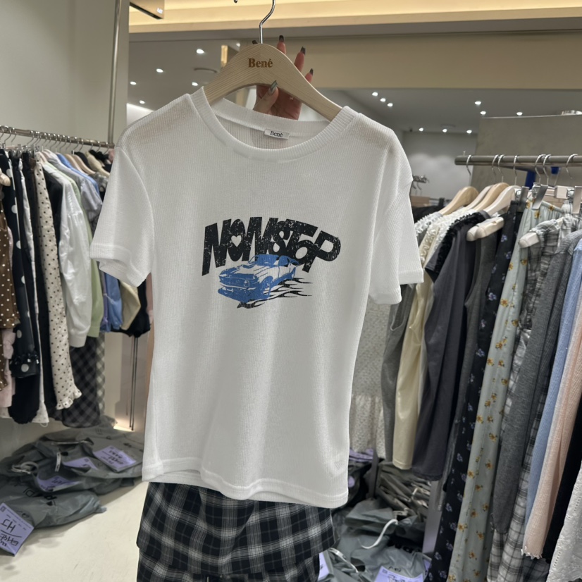 BENE東大門實拍女裝新品時尚推薦真品人氣熱賣25春夏職業T恤BENET恤圖色3