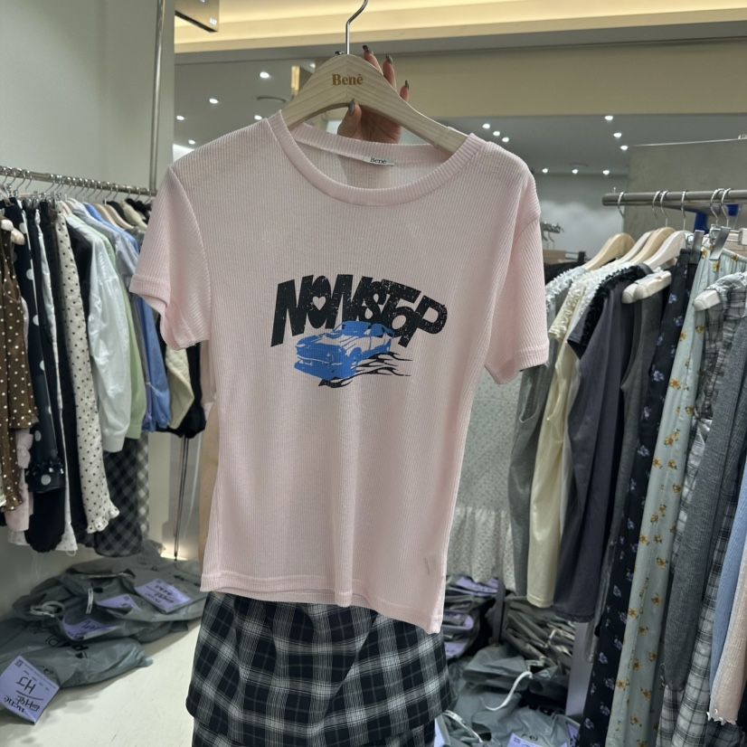 BENE東大門實拍女裝新品時尚推薦真品人氣熱賣25春夏職業T恤BENET恤圖色4