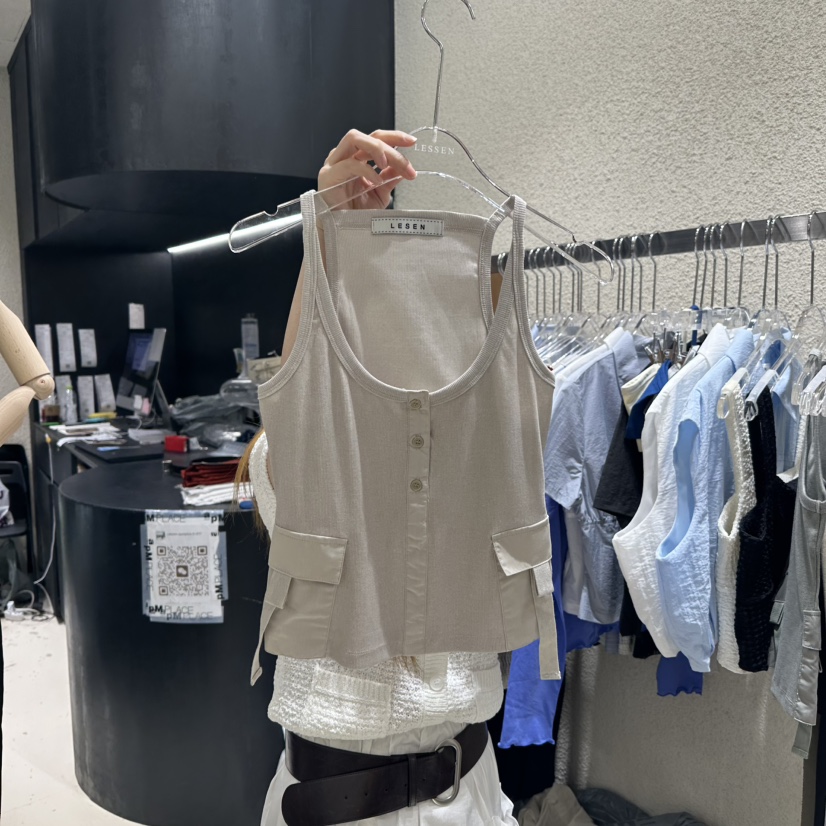 LESSEN東大門代購女士新款休閑推薦熱賣25春夏職業吊帶背心LESSEN吊帶/背心圖色2