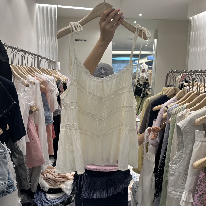 MIMME東大門實拍女裝新款職業休閑25春夏吊帶背心不含內搭刺繡MIMME吊帶/背心