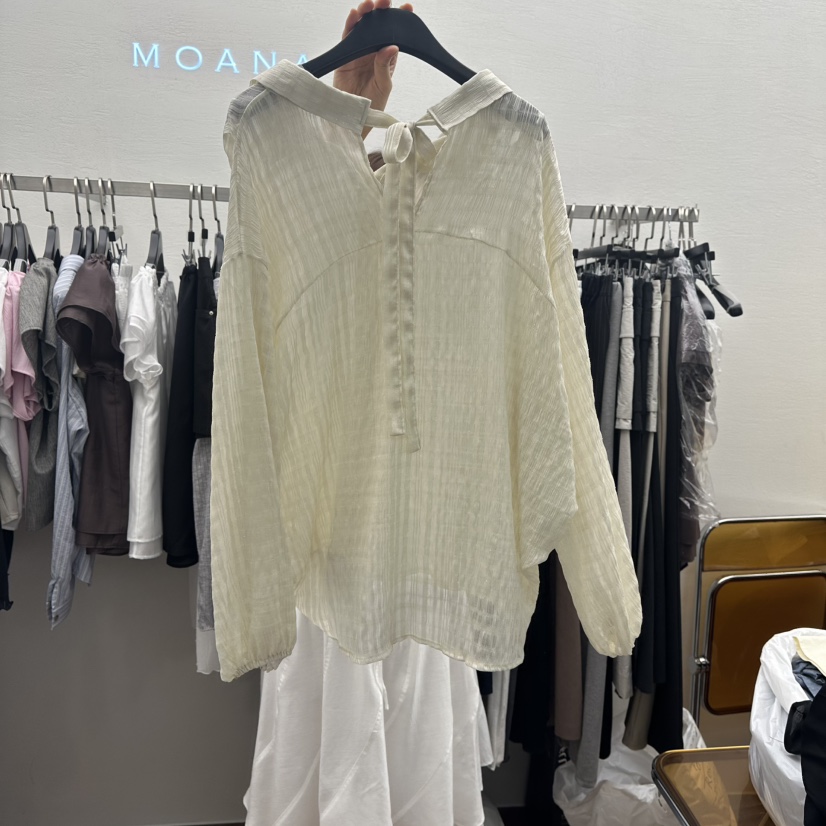 MOANA韓國代購女裝新款職業人氣熱賣25春夏真品休閑襯衫蕾絲衫MOANA襯衫/蕾絲衫
