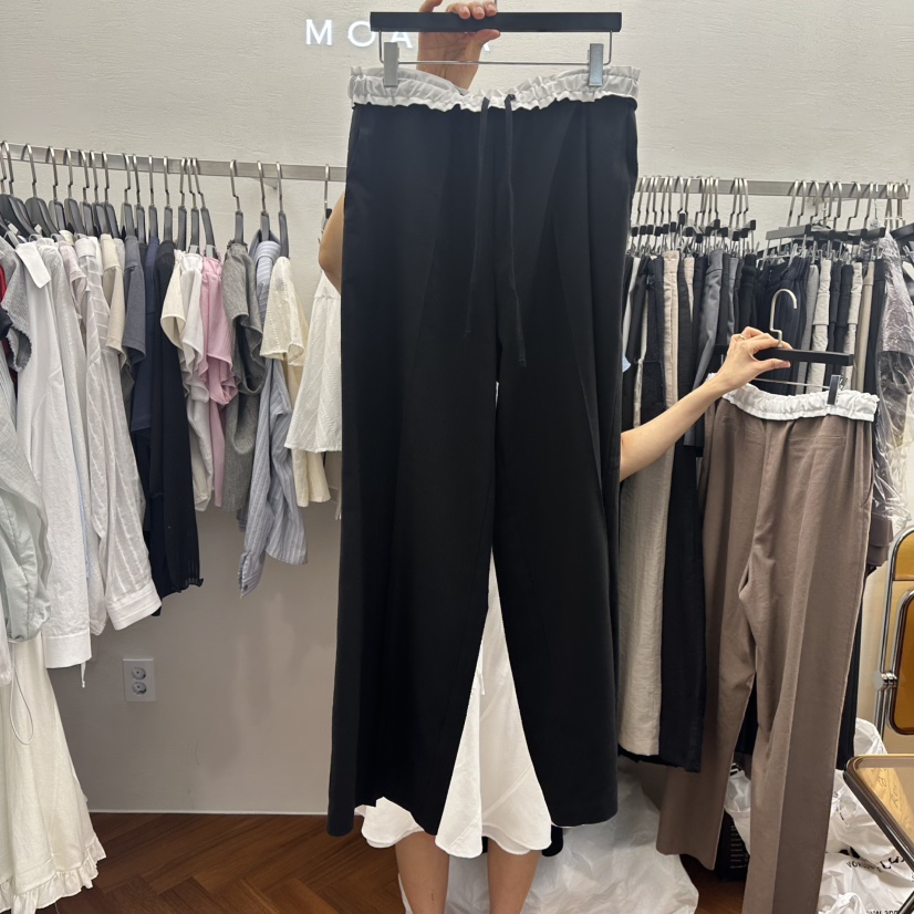 MOANA韓國代購女裝新款時尚職業人氣25春夏熱賣休閑褲亞麻布MOANA休閑褲圖色2