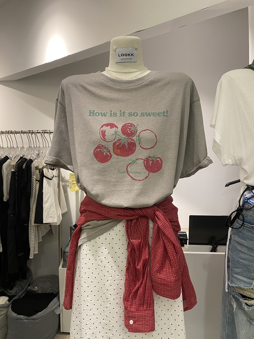 LOOKK韓國直郵女裝新品職業人氣真品推薦25春夏時尚休閑T恤LOOKKT恤圖色4
