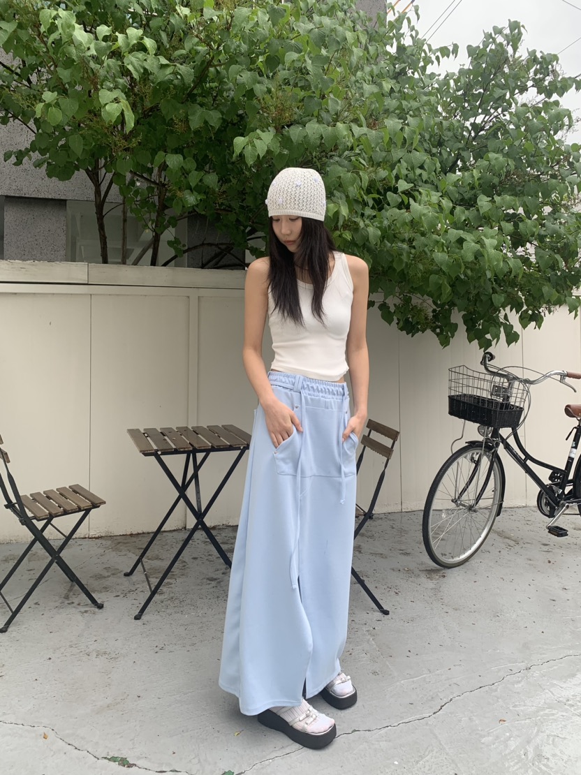 BADCALM東大門代購女士新款25春夏推薦時尚職業長裙口袋腰帶BADCALM長裙