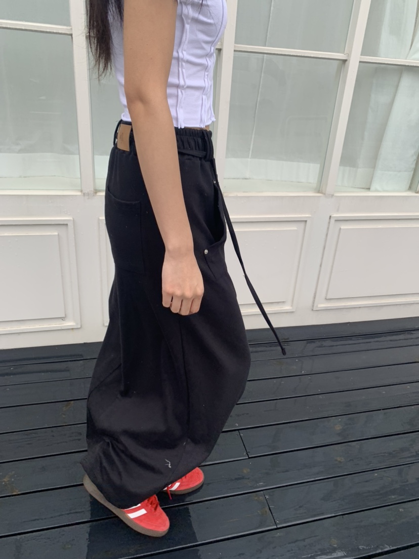 BADCALM東大門代購女士新款25春夏推薦時尚職業長裙口袋腰帶BADCALM長裙