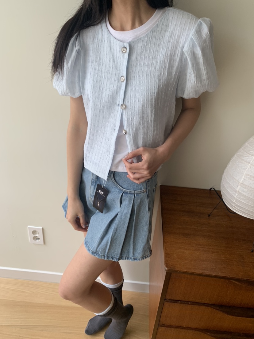 BADCALM東大門直郵女裝新款時尚人氣推薦襯衫蕾絲衫格紋透視BADCALM襯衫/蕾絲衫
