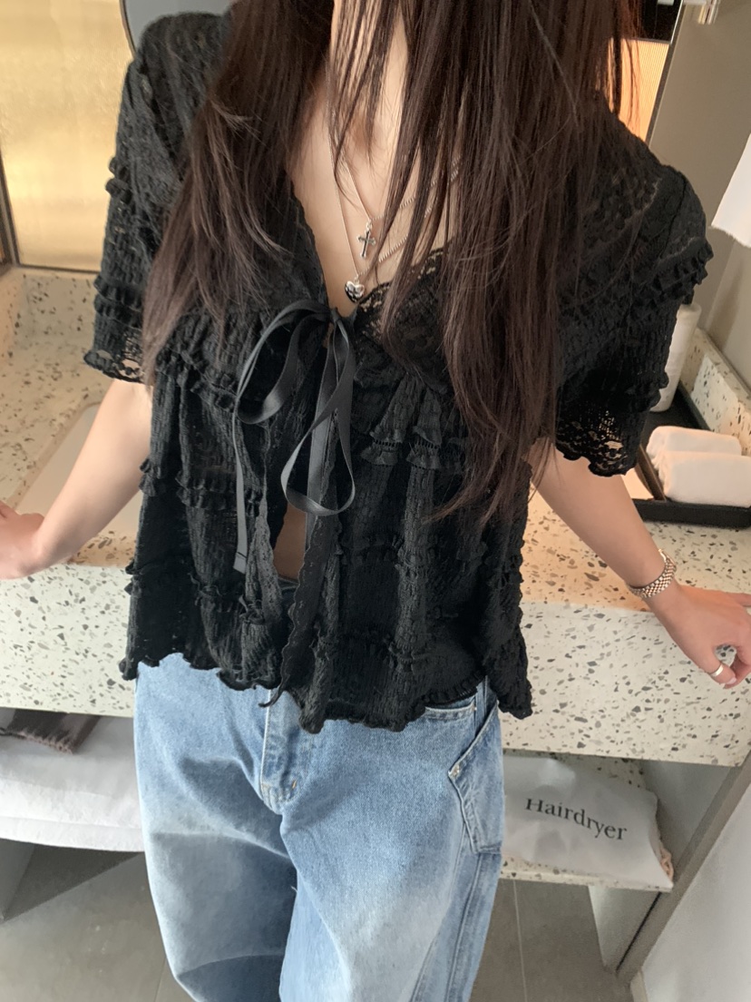 BADCALM東大門直郵女士新品熱賣職業人氣襯衫蕾絲衫蕾絲開衫BADCALM襯衫/蕾絲衫