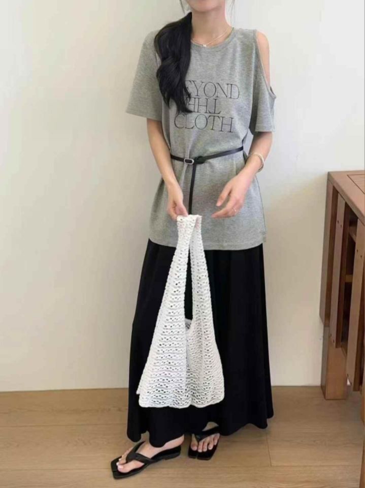 BOBBIE DOLL東大門實拍女士新款職業25春夏真品熱賣T恤含腰帶BOBBIE DOLLT恤