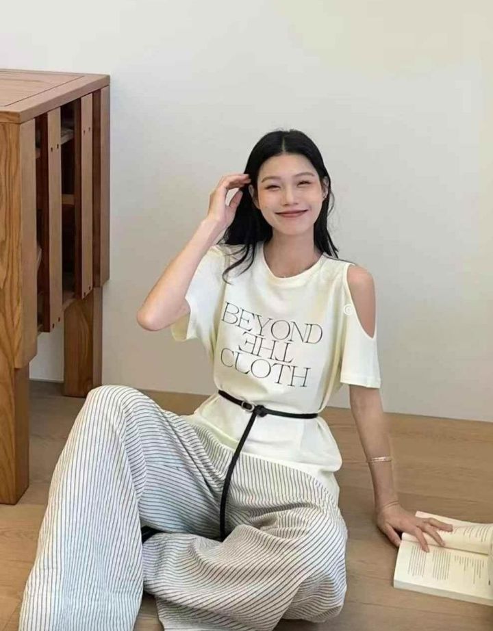BOBBIE DOLL東大門實拍女士新款職業25春夏真品熱賣T恤含腰帶BOBBIE DOLLT恤