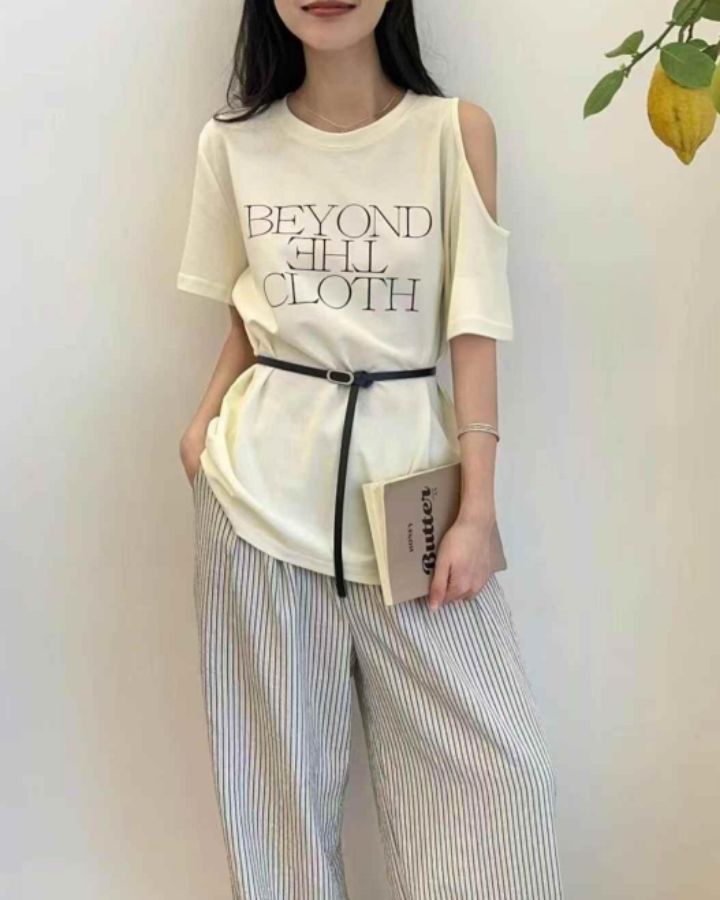 BOBBIE DOLL東大門實拍女士新款職業25春夏真品熱賣T恤含腰帶BOBBIE DOLLT恤圖色2