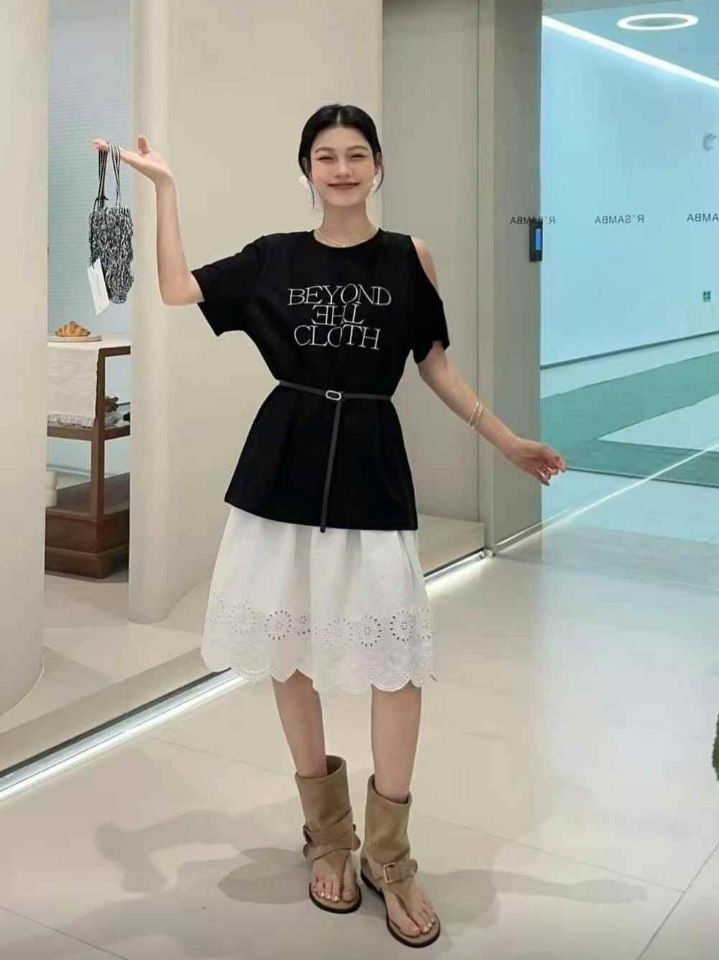 BOBBIE DOLL東大門實拍女士新款職業25春夏真品熱賣T恤含腰帶BOBBIE DOLLT恤圖色3
