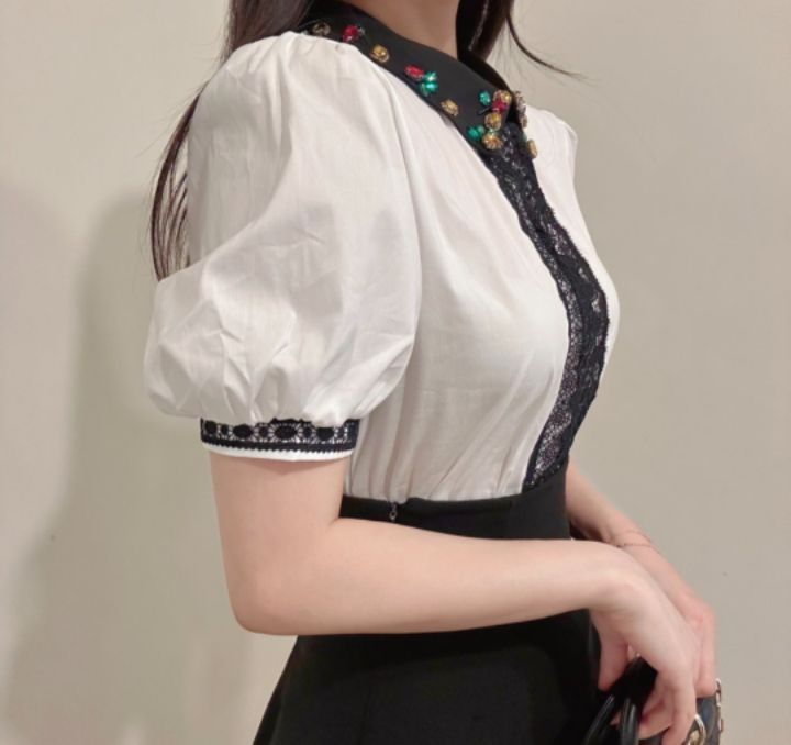 火Ⅱ-화투-T東大門代購女裝新款時尚推薦職業25春夏襯衫蕾絲衫火Ⅱ襯衫/蕾絲衫