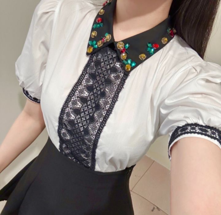 火Ⅱ-화투-T東大門代購女裝新款時尚推薦職業25春夏襯衫蕾絲衫火Ⅱ襯衫/蕾絲衫