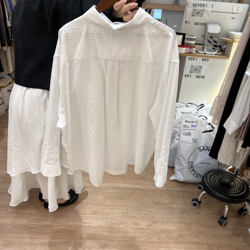 NEVER.1韓國直郵女士新款職業人氣真品推薦休閑襯衫蕾絲衫NEVER.1襯衫/蕾絲衫