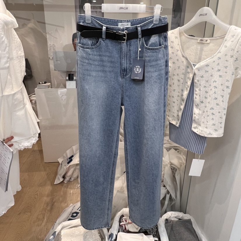 RUMIRU/AWEAR東大門代購女裝新款休閑25春夏牛仔褲不含腰帶awear/RUMIRU牛仔褲