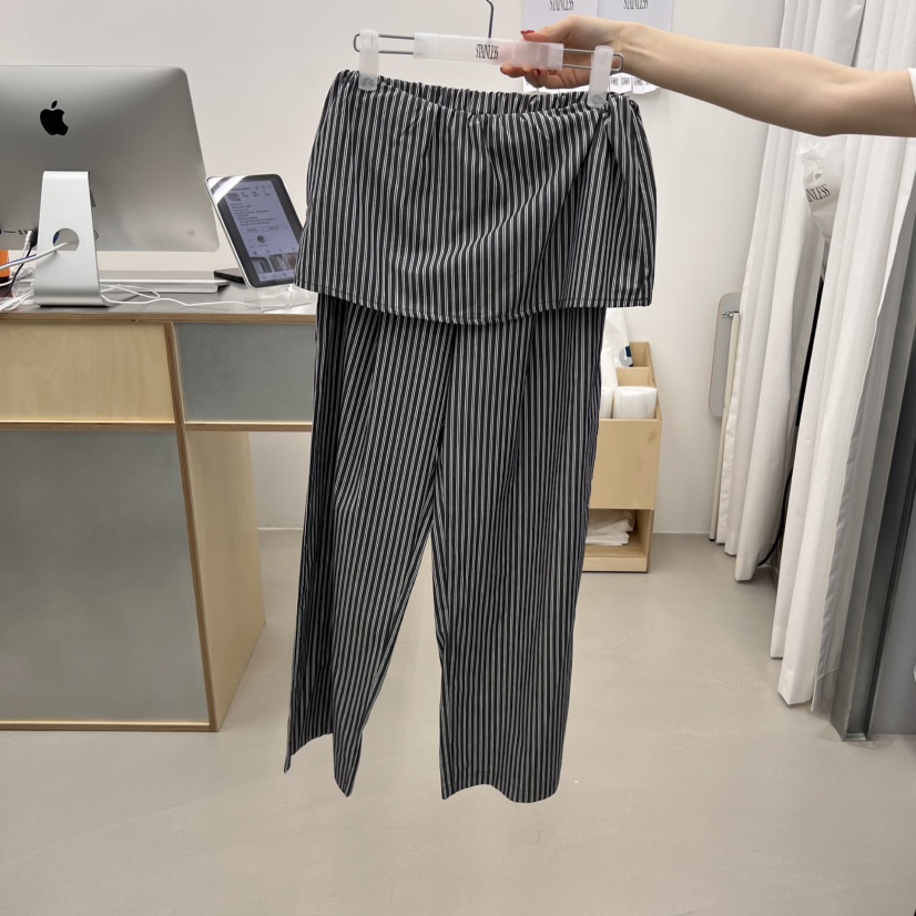 STAINLESS東大門代購女士新款職業休閑時尚真品人氣休閑褲條紋STAINLESS休閑褲圖色2