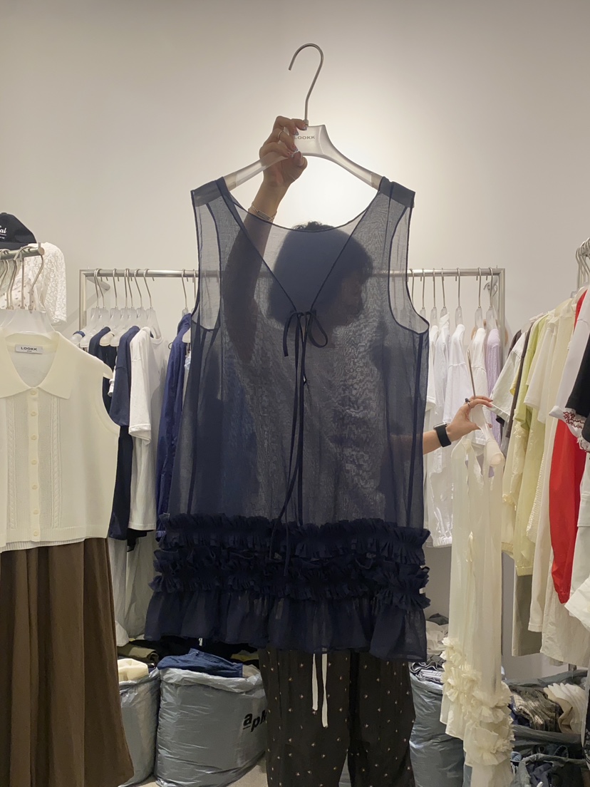 LOOKK韓國代購女士新品人氣時尚熱賣職業真品25春夏連衣裙荷葉邊LOOKK連衣裙圖色2