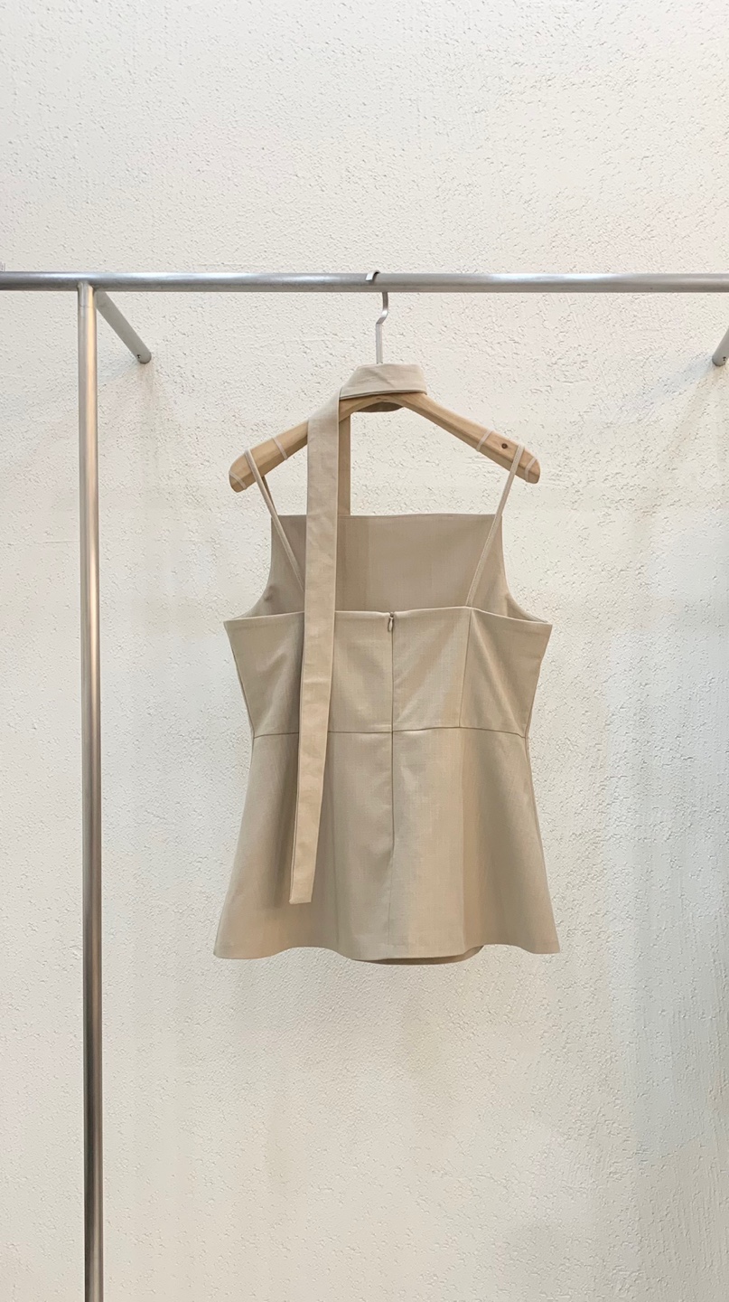 LIGHT AND SALT韓國直郵女士新品熱賣推薦職業吊帶背心亞麻LIGHT AND SALT吊帶/背心