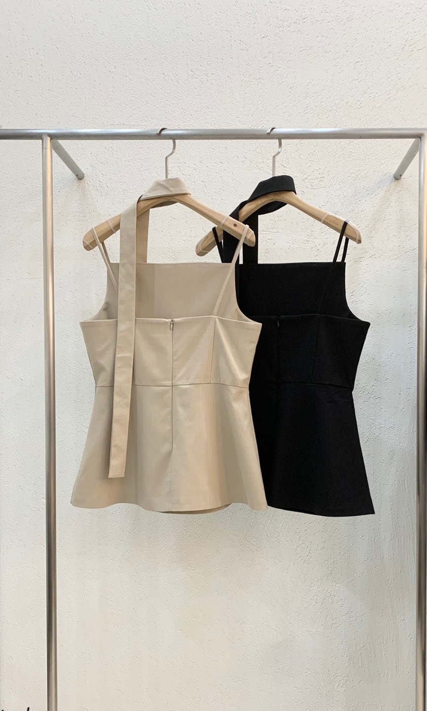 LIGHT AND SALT韓國直郵女士新品熱賣推薦職業吊帶背心亞麻LIGHT AND SALT吊帶/背心
