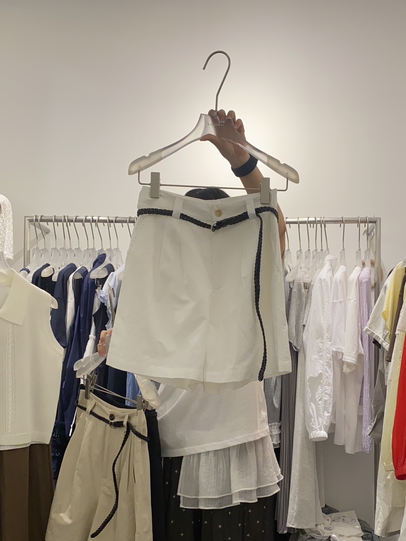 LOOKK東大門實拍女士新品25春夏職業時尚休閑短褲含腰帶亞麻LOOKK短褲