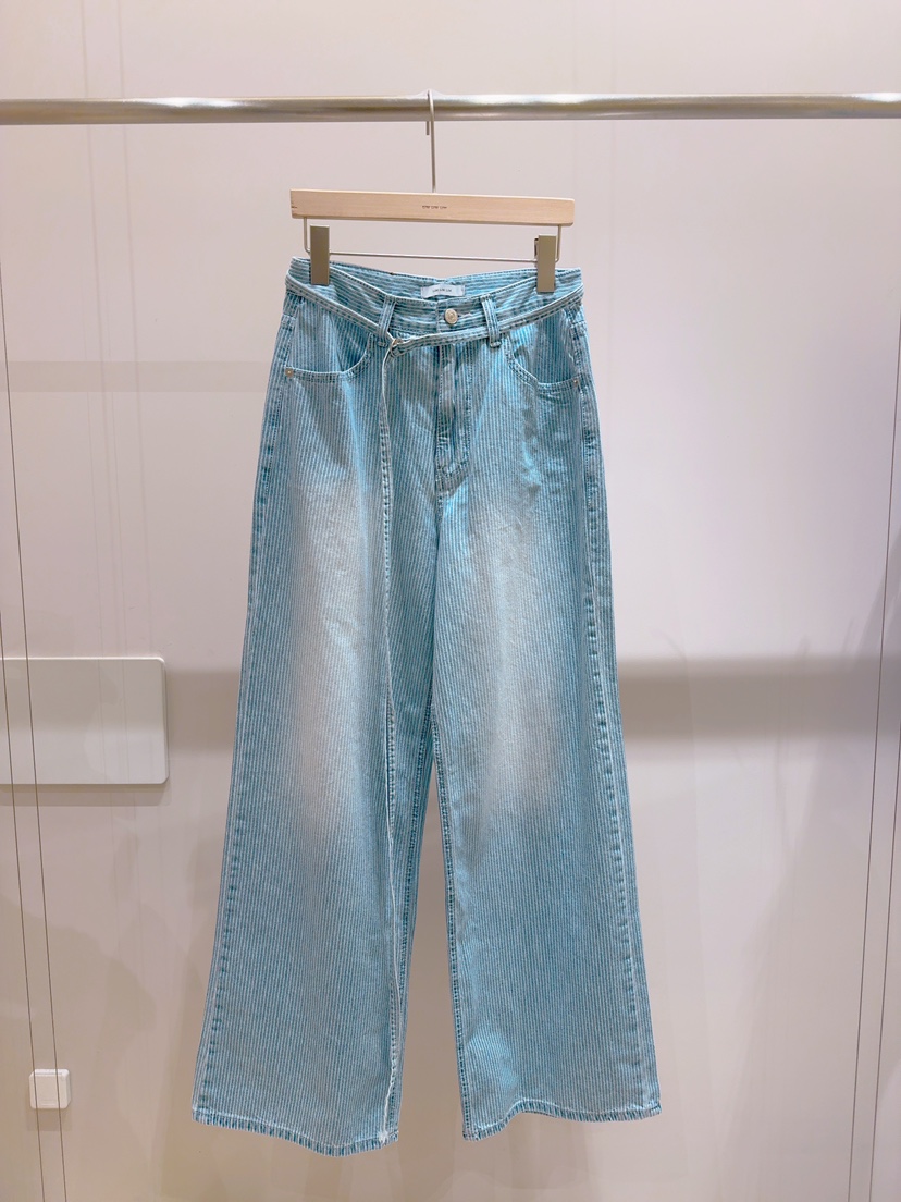 LIMLIMLIM韓國直郵女士新款25春夏職業推薦真品牛仔褲含腰繩LIM LIM LIM牛仔褲