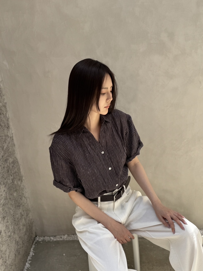 LIMLIMLIM韓國代購女士新品職業時尚熱賣人氣襯衫蕾絲衫亞麻布LIM LIM LIM襯衫/蕾絲衫圖色2