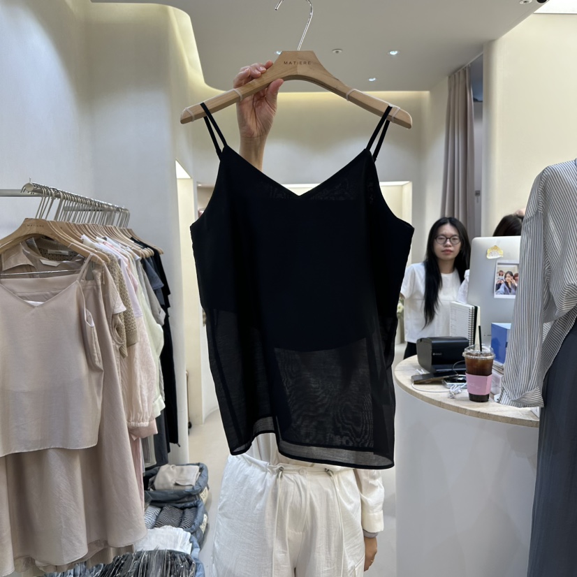 MATIERE韓國代購女士新款25春夏時尚推薦人氣真品休閑吊帶背心MATIERE吊帶/背心圖色2