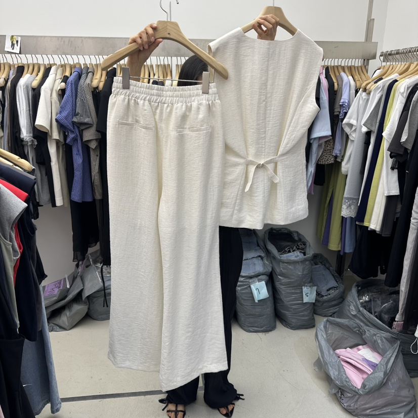 SPECIAL東大門實拍女士新款休閑時尚人氣套裝兩件套套裝亞麻SPECIAL套裝