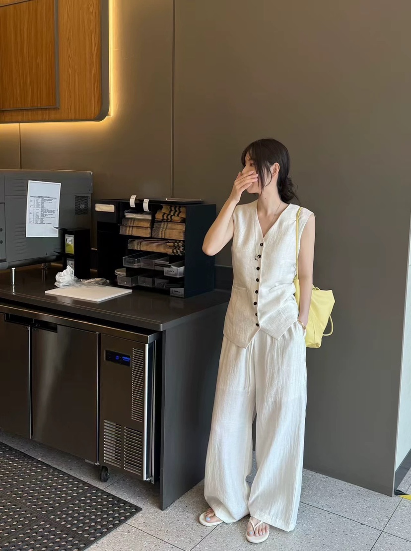 SPECIAL東大門實拍女士新款休閑時尚人氣套裝兩件套套裝亞麻SPECIAL套裝