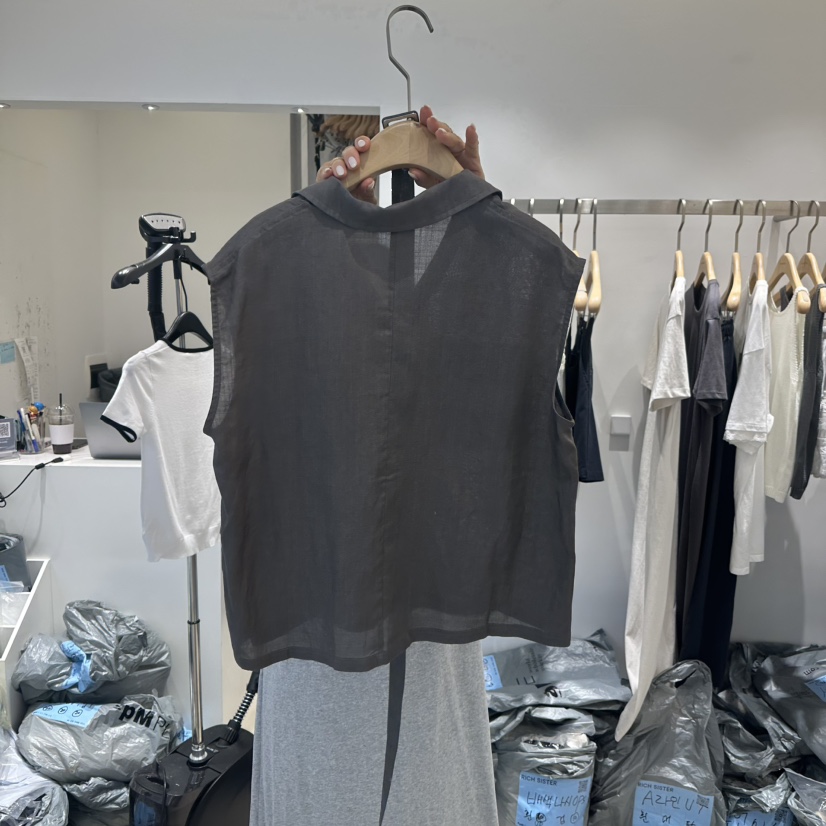 RICH SISTER東大門代購女士新款真品時尚25春夏馬甲含腰帶RICH SISTER馬甲