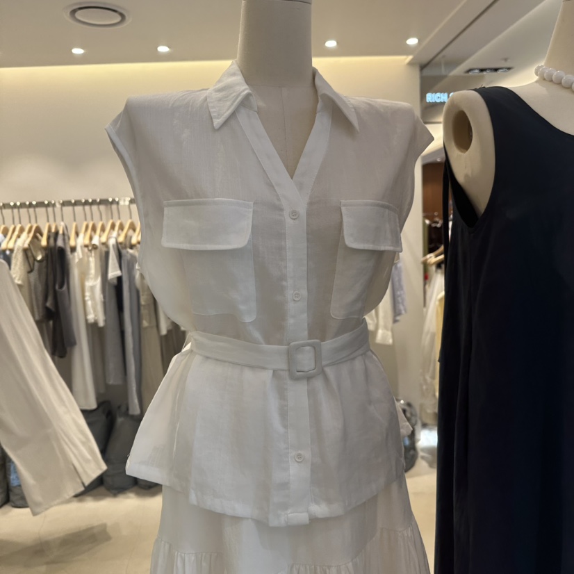 RICH SISTER東大門代購女士新款真品時尚25春夏馬甲含腰帶RICH SISTER馬甲圖色2