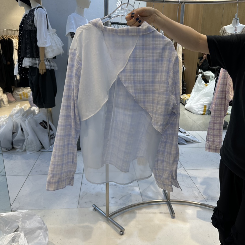 ECHOPARTY韓國直郵女裝新款休閑職業時尚25春夏真品襯衫蕾絲衫ECHOPARTY襯衫/蕾絲衫