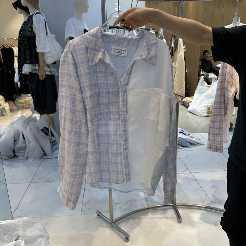 ECHOPARTY韓國直郵女裝新款休閑職業時尚25春夏真品襯衫蕾絲衫ECHOPARTY襯衫/蕾絲衫圖色2