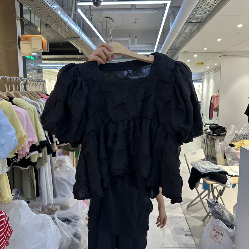 SAGE BRUSH韓國直郵女士新款25春夏休閑人氣職業襯衫蕾絲衫SAGE BRUSH襯衫/蕾絲衫圖色3