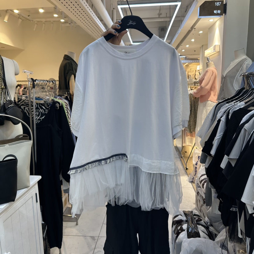 BAKHA韓國直郵女士新品推薦職業25春夏時尚熱賣休閑真品T恤BAKHAT恤圖色1