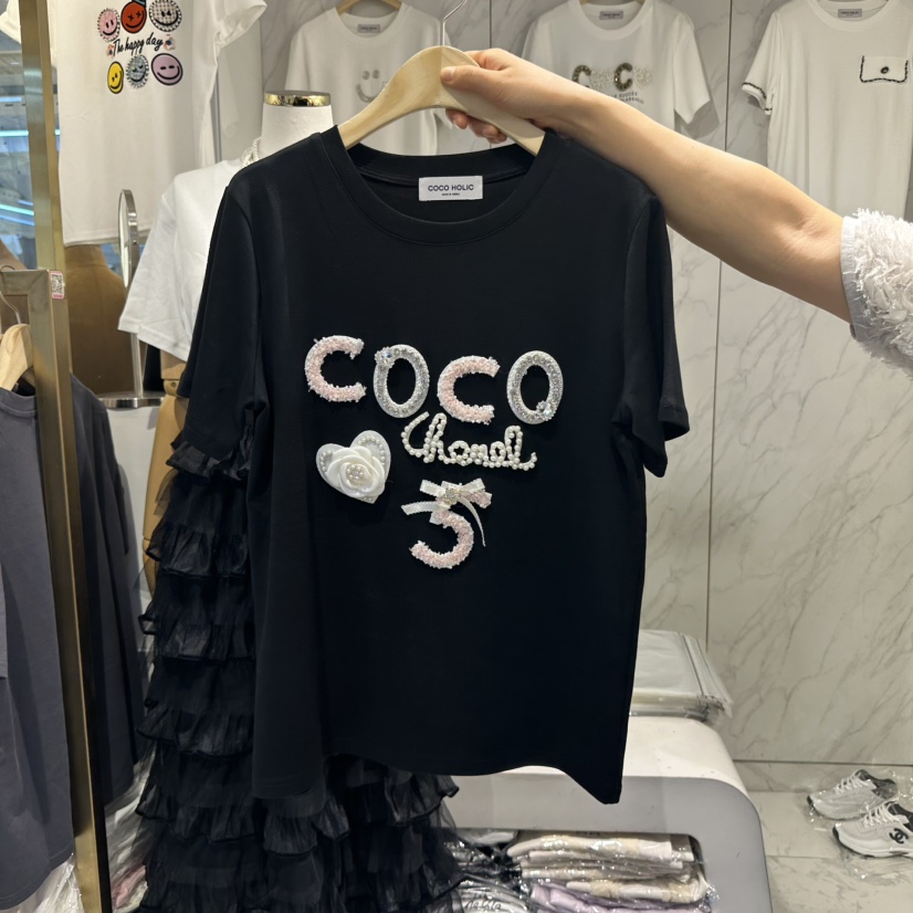 COCO HOLIC韓國代購女裝新品休閑職業真品熱賣推薦25春夏T恤COCO HOLICT恤圖色2