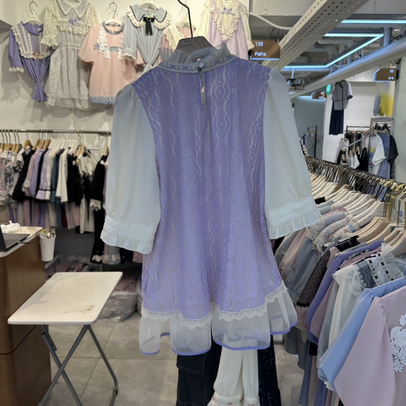 PAPA東大門代購女裝新品熱賣真品推薦時尚休閑25春夏襯衫蕾絲衫PAPA襯衫/蕾絲衫